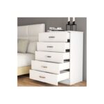 Συρταριέρα Auburn άσπρη μελαμίνη 72x44 5x98 3cm ed16532 - Image 3