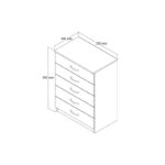 Συρταριέρα Auburn άσπρη μελαμίνη 72x44 5x98 3cm ed16532 - Image 2