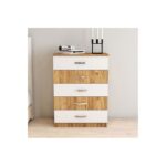 Συρταριέρα Auburn atlantic pine άσπρη μελαμίνη 72x44 5x98 3cm ed16535