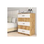 Συρταριέρα Auburn atlantic pine άσπρη μελαμίνη 72x44 5x98 3cm ed16535 - Image 4