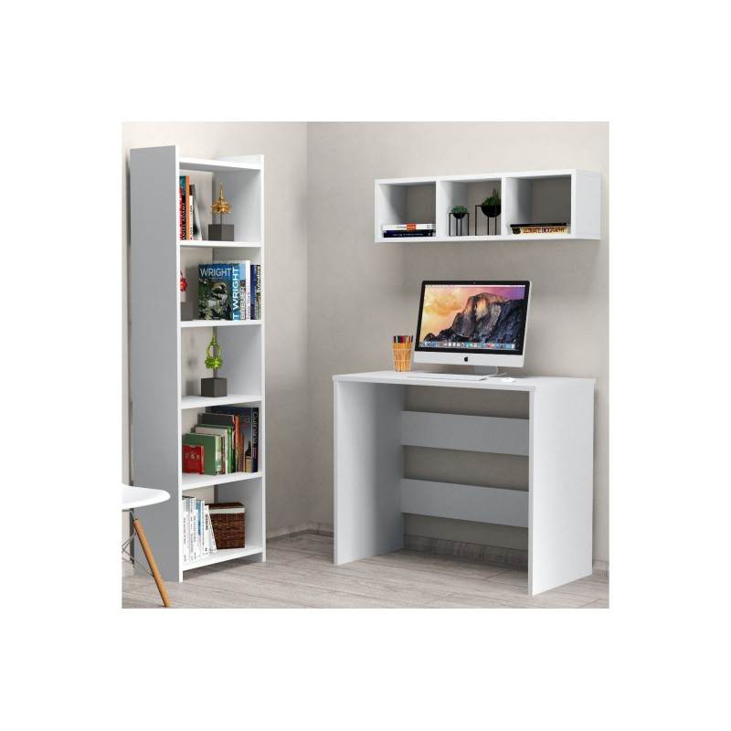 16536_0-800x800 Set γραφείου Giusto μελαμίνη 90x44 5x74cm λευκό ed16536 - Image 1