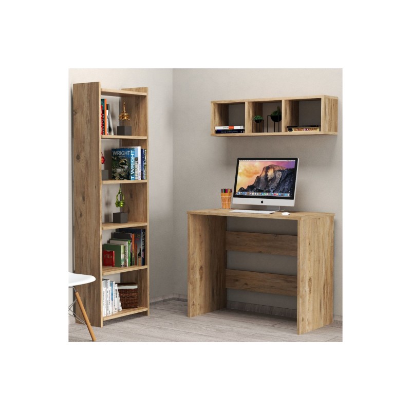 16537_0-800x800 Set γραφείου Giusto μελαμίνη 90x44 5x74cm Atlantic Pine ed16537 - Image 1