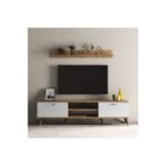 Έπιπλο τηλεόρασης Prato 180x35x48cm μελαμίνη άσπρη atlantic Pine ed16540