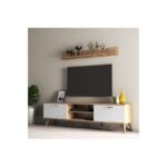 Έπιπλο τηλεόρασης Prato 180x35x48cm μελαμίνη άσπρη atlantic Pine ed16540 - Image 4
