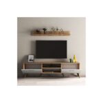 Έπιπλο τηλεόρασης Prato 180x35x48cm μελαμίνη άσπρη atlantic Pine ed16540 - Image 3