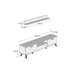 Έπιπλο τηλεόρασης Prato 180x35x48cm μελαμίνη άσπρη atlantic Pine ed16540 - Image 2