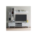 Έπιπλο τηλεόρασης Prato 180x35x48cm μελαμίνη άσπρη ed16546