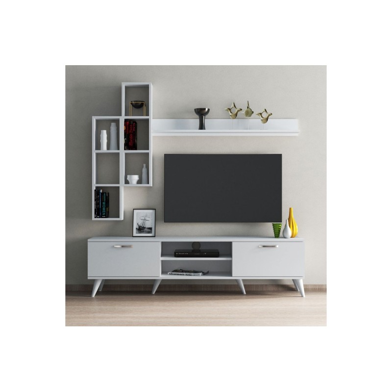 16546_0-800x800 Έπιπλο τηλεόρασης Prato 180x35x48cm μελαμίνη άσπρη ed16546 - Image 1