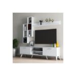 Έπιπλο τηλεόρασης Prato 180x35x48cm μελαμίνη άσπρη ed16546 - Image 4