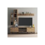 Έπιπλο τηλεόρασης Prato 180x35x48cm μελαμίνη Atlantic Pine ed16547