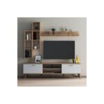 Έπιπλο τηλεόρασης Prato 180x35x48cm μελαμίνη άσπρη Atlantic Pine ed16548