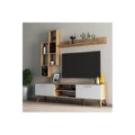 Έπιπλο τηλεόρασης Prato 180x35x48cm μελαμίνη άσπρη Atlantic Pine ed16548 - Image 4