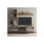 Έπιπλο τηλεόρασης Prato 180x35x48cm μελαμίνη άσπρη Atlantic Pine ed16548 - Image 3