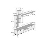 Έπιπλο τηλεόρασης Prato 180x35x48cm μελαμίνη άσπρη Atlantic Pine ed16548 - Image 2