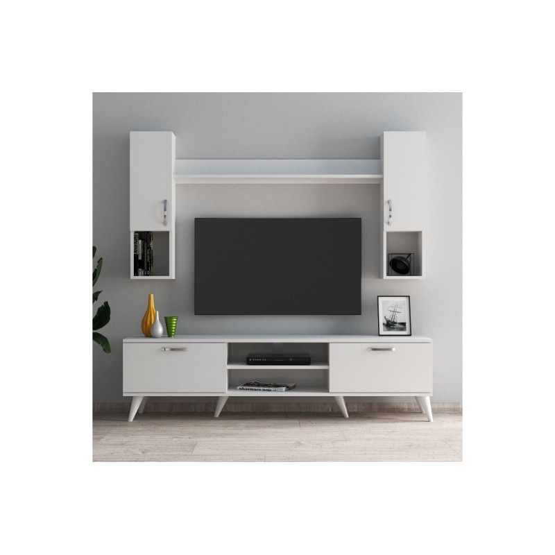 16549_0-800x800 Έπιπλο τηλεόρασης Prato 180x35x48cm μελαμίνη άσπρη ed16549 - Image 1