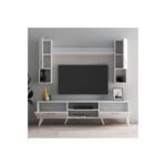 Έπιπλο τηλεόρασης Prato 180x35x48cm μελαμίνη άσπρη ed16549 - Image 4