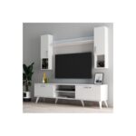 Έπιπλο τηλεόρασης Prato 180x35x48cm μελαμίνη άσπρη ed16549 - Image 3