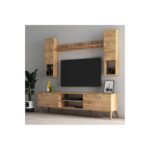 Έπιπλο τηλεόρασης Prato 180x35x48cm μελαμίνη Atlantic Pine ed16550 - Image 4