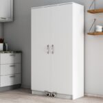 Ντουλάπι κουζίνας Eric άσπρο μελαμίνη 90x38x162εκ ed16564 - Image 5