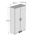 Ντουλάπι κουζίνας Eric άσπρο μελαμίνη 90x38x162εκ ed16564 - Image 2