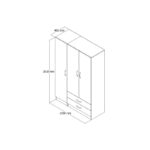 Ντουλάπα Gread atlantic pine μελαμίνη 120x46 5x181 8εκ ed16567 - Image 2