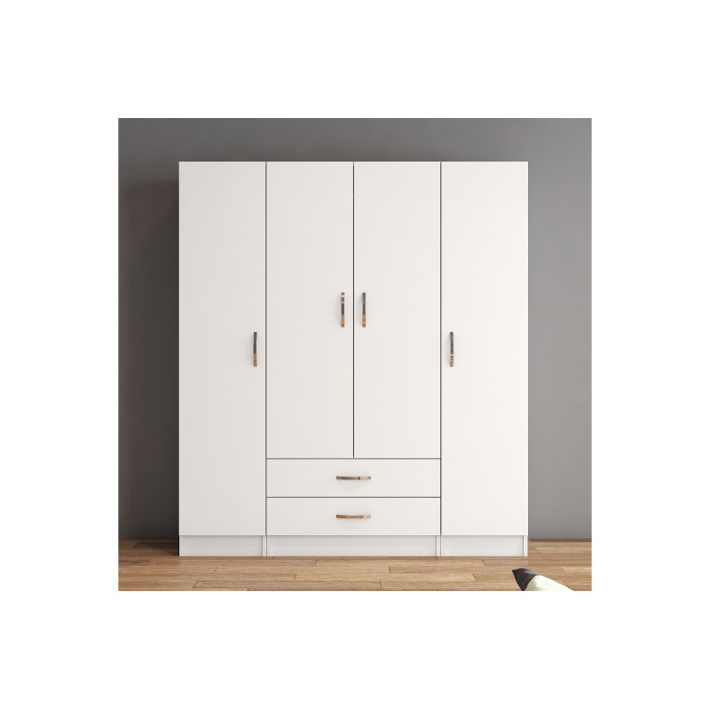 16570_0-800x800 Ντουλάπα Gread άσπρο μελαμίνη 160x46 5x181 8εκ ed16570 - Image 1