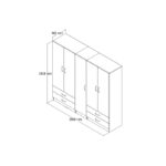 Ντουλάπα Gread άσπρο μελαμίνη 200x46 5x181 8εκ ed16571 - Image 2