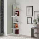 Βιβλιοθήκη Saso άσπρο μελαμίνη 37x24x141εκ ed1658