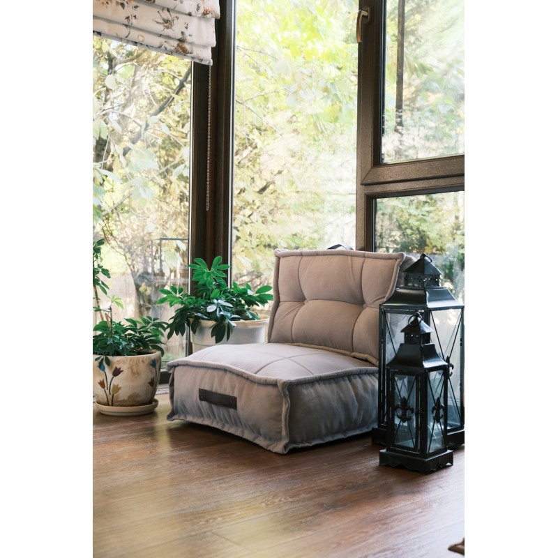 16605_0-800x800 Πολυθρόνα πουφ Omi γκρι ύφασμα 60x62cm ed16605 - Image 1