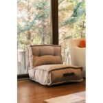 Πολυθρόνα πουφ Omi γκρι ύφασμα 60x62cm ed16605 - Image 4