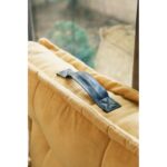 Πολυθρόνα πουφ Omi μουσταρδί ύφασμα 60x62cm ed16606 - Image 3