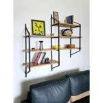 Ραφιέρα Raffy μαύρο atlantic pine μελαμίνη μεταλλικός σκελετός 180x28x120εκ ed16607