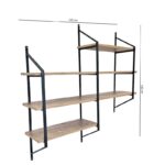 Ραφιέρα Raffy μαύρο atlantic pine μελαμίνη μεταλλικός σκελετός 180x28x120εκ ed16607 - Image 3