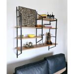 Ραφιέρα Raffy μαύρο atlantic pine μελαμίνη μεταλλικός σκελετός 120x28x120εκ ed16608