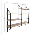 Ραφιέρα Raffy μαύρο atlantic pine μελαμίνη μεταλλικός σκελετός 120x28x120εκ ed16608 - Image 2