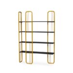 Βιβλιοθήκη Sierra μαύρο χρυσό μελαμίνη μεταλλικό πλαίσιο 125x28x180εκ ed16612 - Image 2