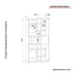 Βιβλιοθήκη Leonda άσπρο καρυδί μελαμίνη 95 9x29 6x183 6εκ ed1663 - Image 2