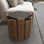 Τραπεζάκι σαλονιού Lori ανθρακί καρυδί μελαμίνη 44 5x41cm ed16676 - Image 5