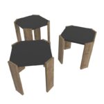 Τραπεζάκι σαλονιού Lori ανθρακί καρυδί μελαμίνη 44 5x41cm ed16676 - Image 3