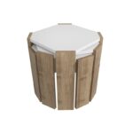 Τραπεζάκι σαλονιού Lori άσπρη καρυδί μελαμίνη 44 5x41cm ed16678 - Image 4