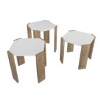 Τραπεζάκι σαλονιού Lori άσπρη καρυδί μελαμίνη 44 5x41cm ed16678 - Image 3