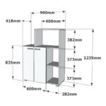 Ντουλάπι κουζίνας Pars λευκό 90x41 8x123 5cm ed1668 - Image 2