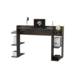 Γραφείο Platano καρυδί μαύρο χρώμα 122 7x45x77cm ed16694 - Image 3