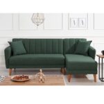 Γωνιακός καναπές Ecke Right πράσινο χρώμα 225x85x145cm ed166 - Image 5