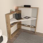 Γραφείο Kelly μελαμίνη καρυδί λευκό χρώμα 93 6x114cm ed16702 - Image 5