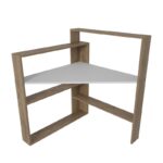 Γραφείο Kelly μελαμίνη καρυδί λευκό χρώμα 93 6x114cm ed16702 - Image 3