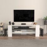 Έπιπλο tv Lenora λευκό ανθρακί 150x35x45cm ed16704