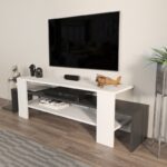 Έπιπλο tv Lenora λευκό ανθρακί 150x35x45cm ed16704 - Image 5