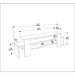 Έπιπλο tv Lenora λευκό ανθρακί 150x35x45cm ed16704 - Image 2