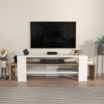 Έπιπλο tv Lenora λευκό καρυδί 150x35x45cm ed16705